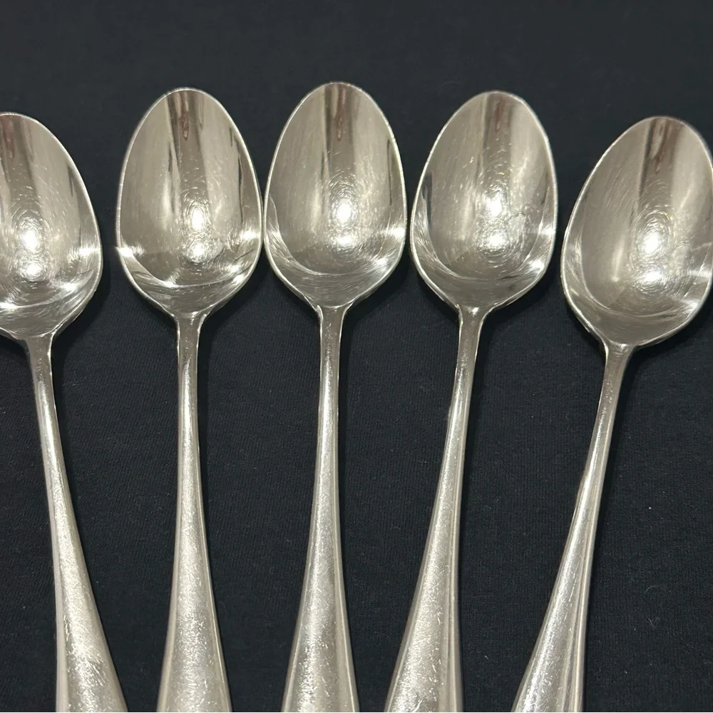 Dansk Escapade Stainless Flatware 5 Oval Soup Spoons Glossy 7 1/4”